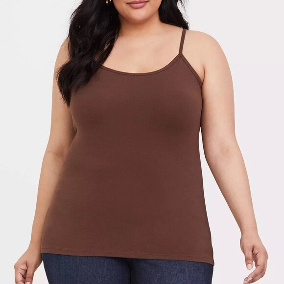 Torrid 5X Tank Top Cami Brown Foxy Plus Size Layering Shirt Tee Fitted (28) NWT - Picture 1 of 3
